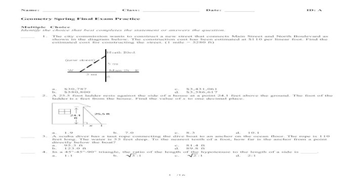 Geometry final exam answer key 2021