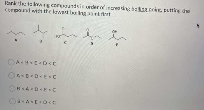 Boiling points trends affect molecular intermolecular ether alkanes forces do acid carboxylic alcohols vs increase weight organic chemistry question increases