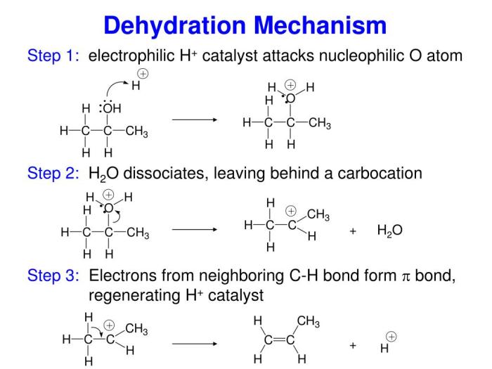 Dehydration mechanism of 4 methylcyclohexanol